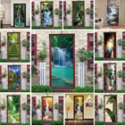 Натуральный пейзаж, дверная наклейка, 3D обои, домашний декор, самоклеящиеся водонепроницаемые Съемные Наклейки на двери, наклейки на стену