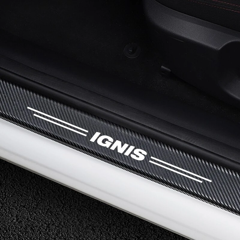 

4pcs for All Cars Carbon Fiber Vinyl Sticker Car Door Sill Protector Scraper Auto Parts