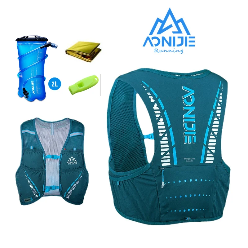 AONIJIE C933 Update Outdoor Sports 5L Backpack Hydration Pack Rucksack Bag Vest Harness For Marathon Camping Running Water bag2L