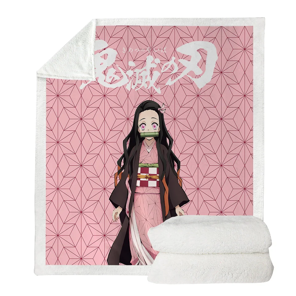 

Kamado Tanjirou Kamado Nezuko Blanket 3D Print Bench Bed Home Textile Blanket Travel Kids Gift Adults Sofa Fleece Bed Blanket
