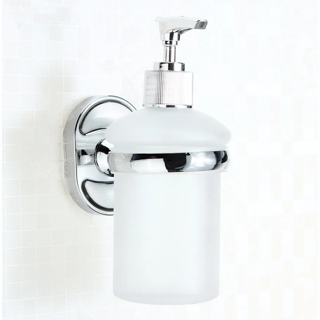 Настенный диспенсер для мыла Новый хром 150 мл настенный из матового стекла