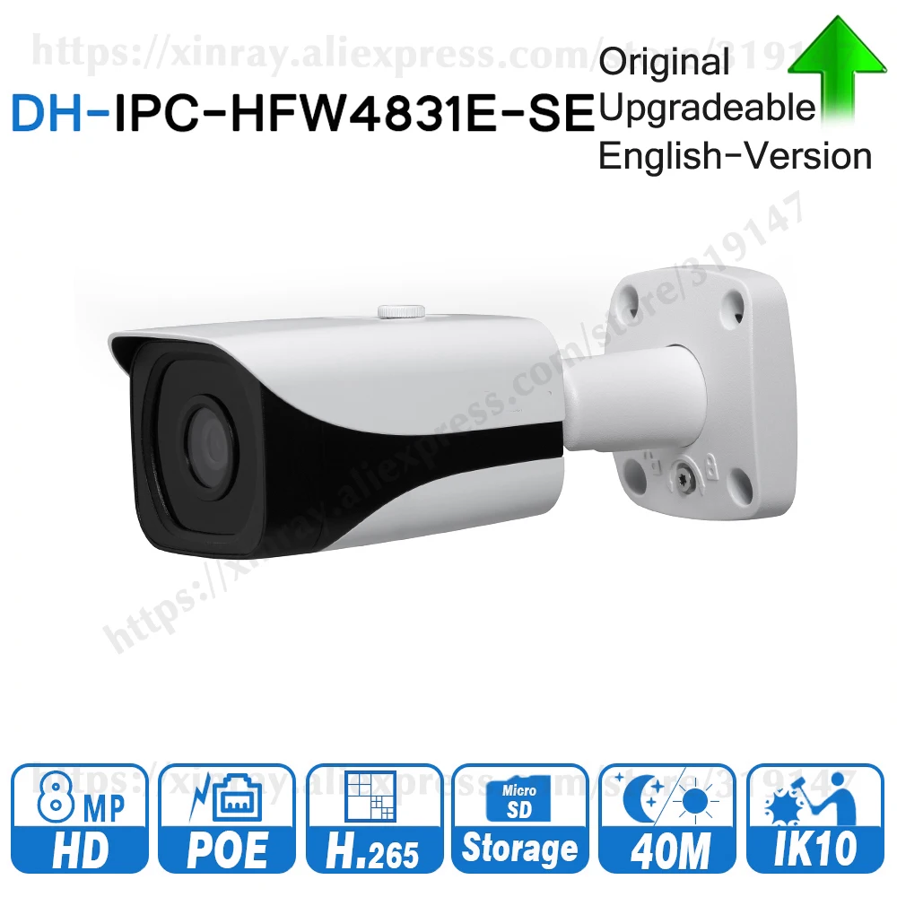 Dahua оригинальный 8MP WDR IR Bullet IP камера 4K 40M ИК слот карты Micro SD H.265 IP67 POE для