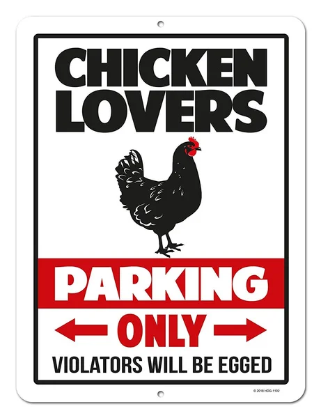 

Chicken Decor Chicken Lovers Parking Only Metal Aluminum Novelty Tin Sign Decor