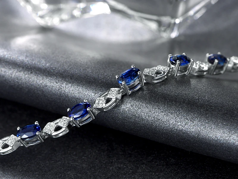 MLZB женские браслеты из чистого золота 18 карат с натуральным сапфиром Изящные