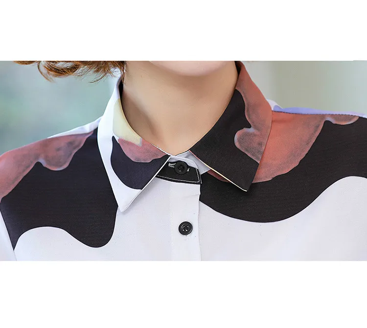 

Korean Women Tops and Blouses 2021 Long Sleeve Print Office Lady Blouse Women Spring Elegant Slim Clothes Blusas 8949 50