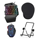 HXSJ J50 игровая клавиатура для одной руки 35 клавиш + Проводная игровая мышь 5500 DPI 7 кнопок клавиатура + коврик для мыши с подставкой для запястья + подставка для ablet
