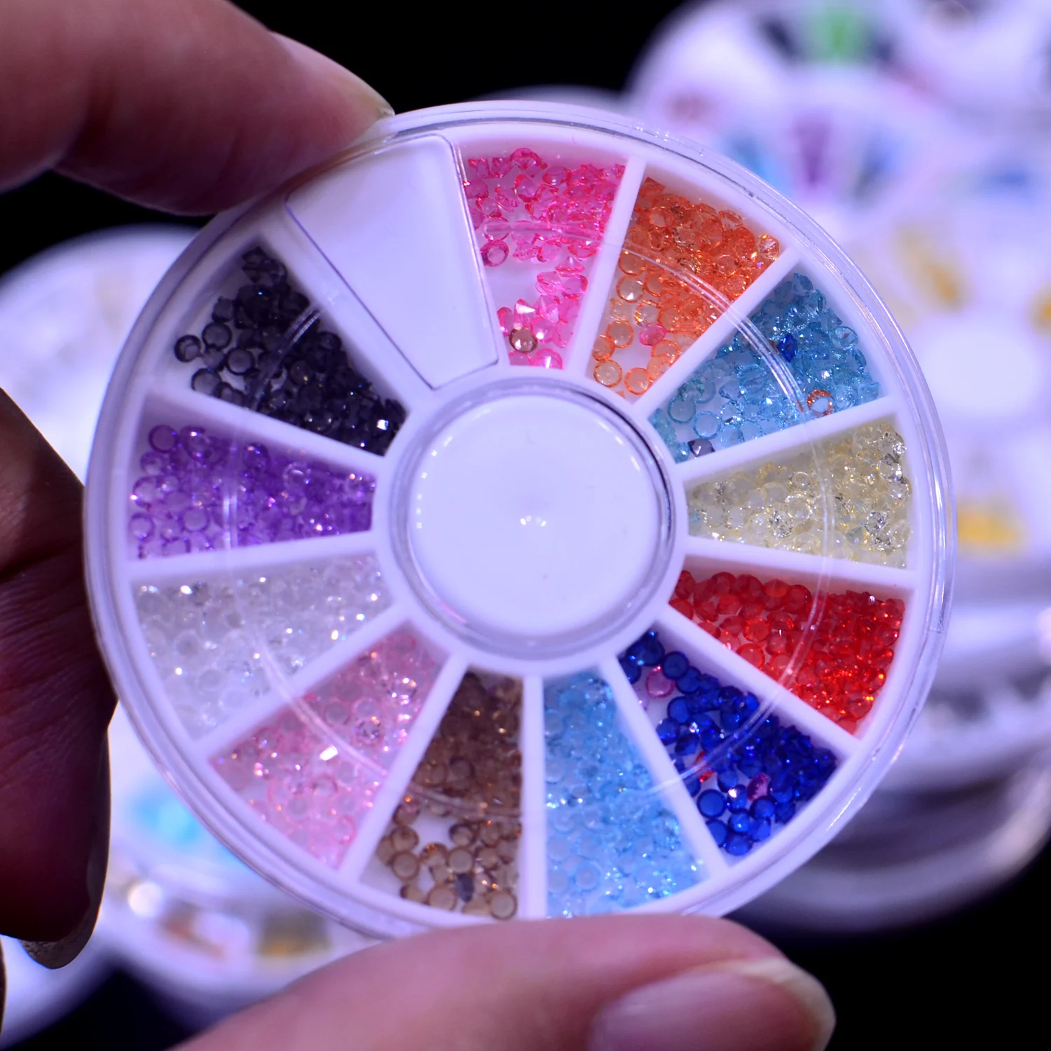 FWC Multi Size Glass Rhinestones Mixed Colors Flat-back AB 3D Charms DIY Tips Manicure Nail Art Decorations In Wheel | Красота и