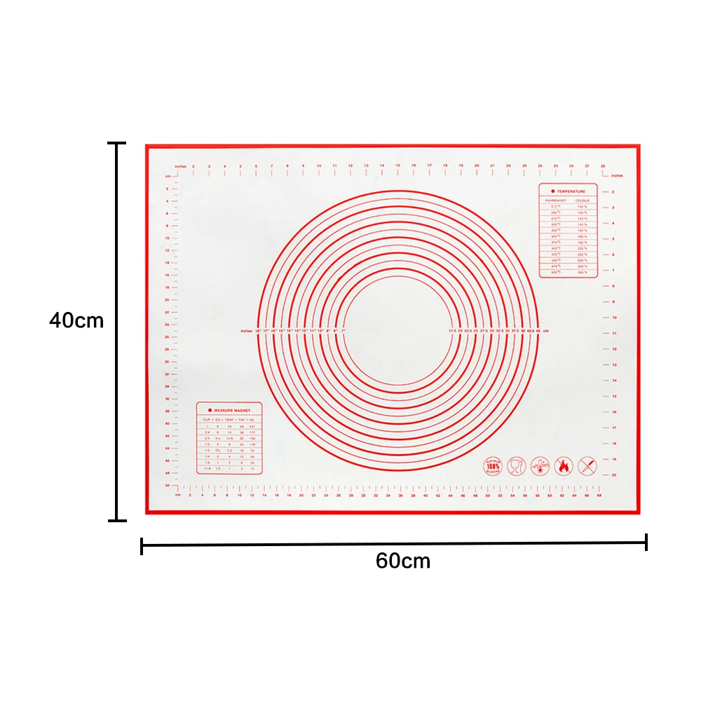 

40x60cm Silicone Pad Baking Mat Sheet Extra Large Baking Mat For Rolling Dough Pizza Dough Non-Stick Maker Holder Kitchen Tools