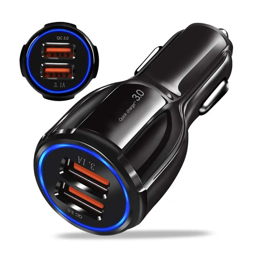 

2 порта USB QC 3,0 5V 3.1A автомобильное зарядное устройство Универсальный двойной Usb быстрое зарядное мобильный телефон автомобильное зарядное ус...