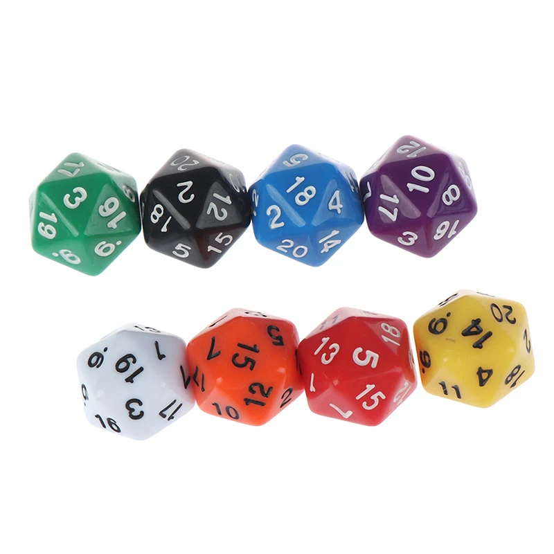 1 шт. эффект D20 кубики для настольных игр 20 сторонних данных богатые цвета