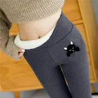 Женские бархатные леггинсы с высокой талией и принтом кошек