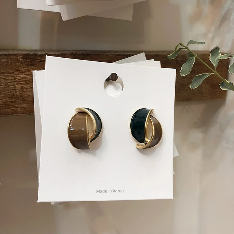 Женские серьги-кольца геометрической формы корейский стиль с эффектом
