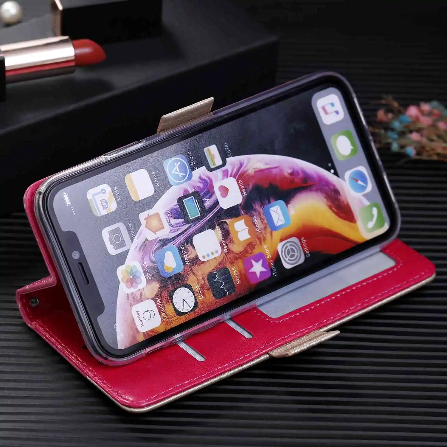 Кожаный чехол для iphone 6 6S 7 8 Plus XR X XS Max 11 Pro Max на молнии Держатель для карт кошелек чехол для iphone 6plus 7plus 8plus чехол