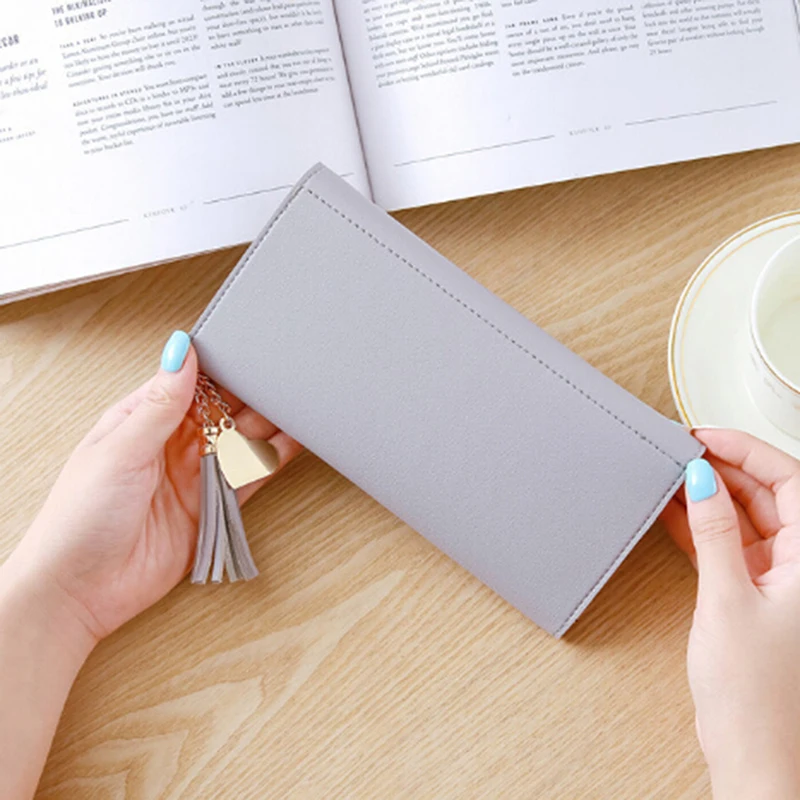 Женские кошельки простые на молнии черный белый серый длинный кожаный клатч