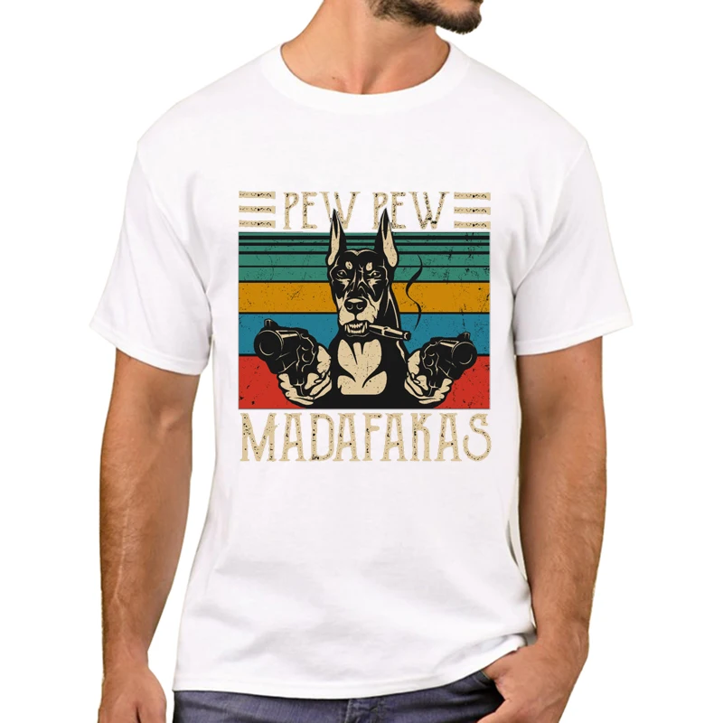TEEHUB Lustige Pew Pew Madafakas Männer T-Shirt Hipster Vintage Deutsch Shepherd Pew Gedruckt T Shirts Kurzarm T-shirts Junge T – Detail 7