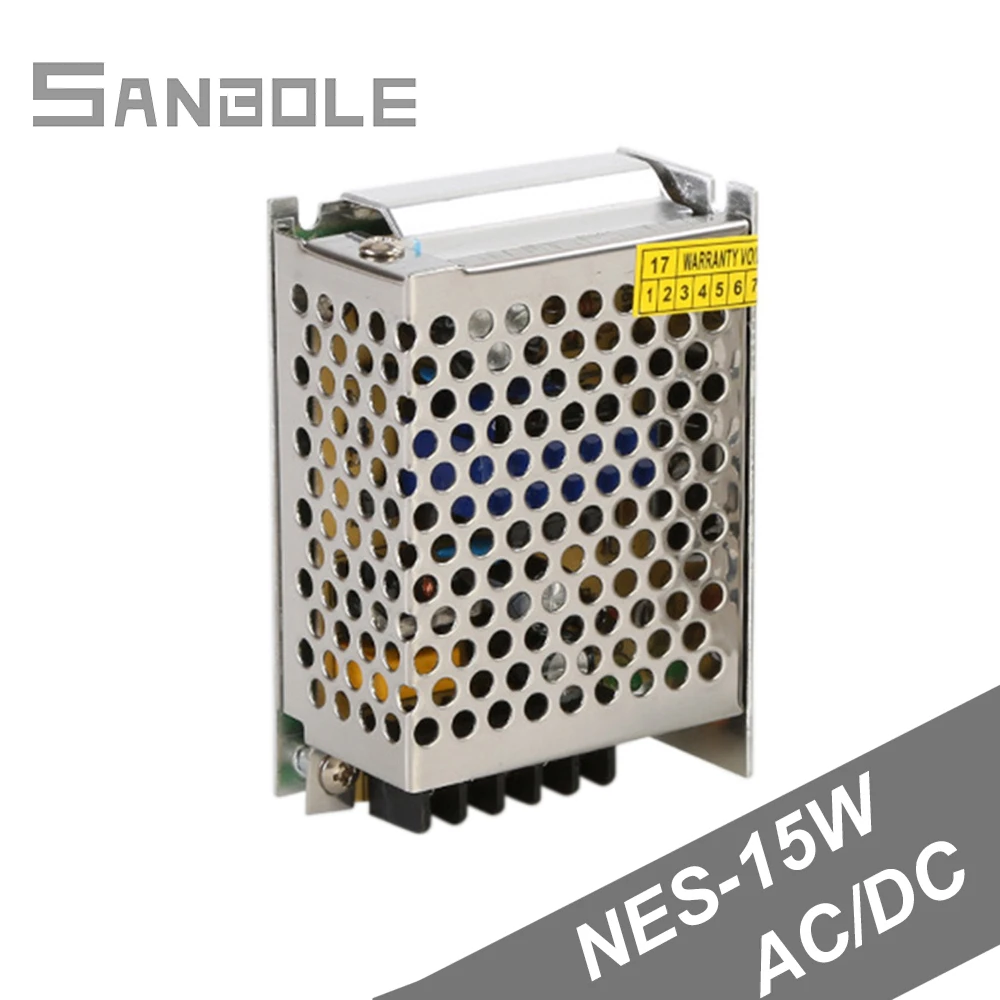 NES-15-24 импульсный источник питания 5V3A мини-светодиодный монитор 12 В 1.25a DC