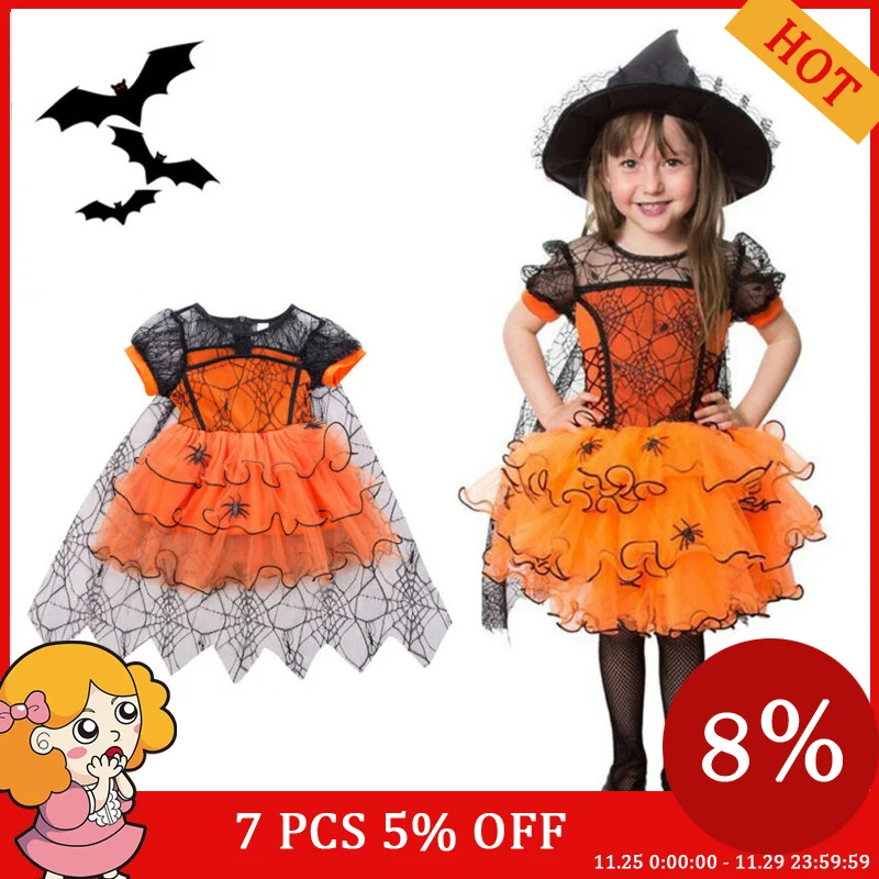 Осенняя одежда для малышей 2020 костюм ведьмы маленьких девочек на Хэллоуин плащ