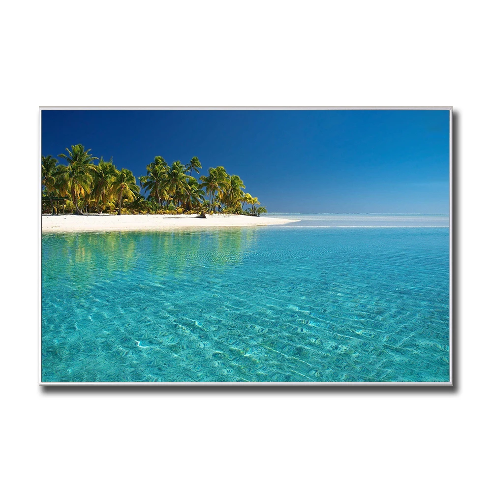 Настенная картина голубого моря волна золотой песок пляж береговой берег остров