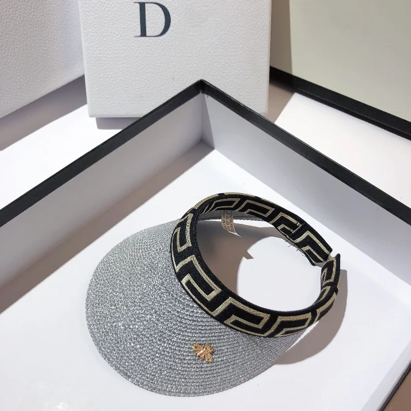 

2021 Summer Woman Sun Hats Anti-UV Female Outdoor Visor Caps Hand Made Straw Cap Casual Shade Hat Empty Top Hat Beach Cap