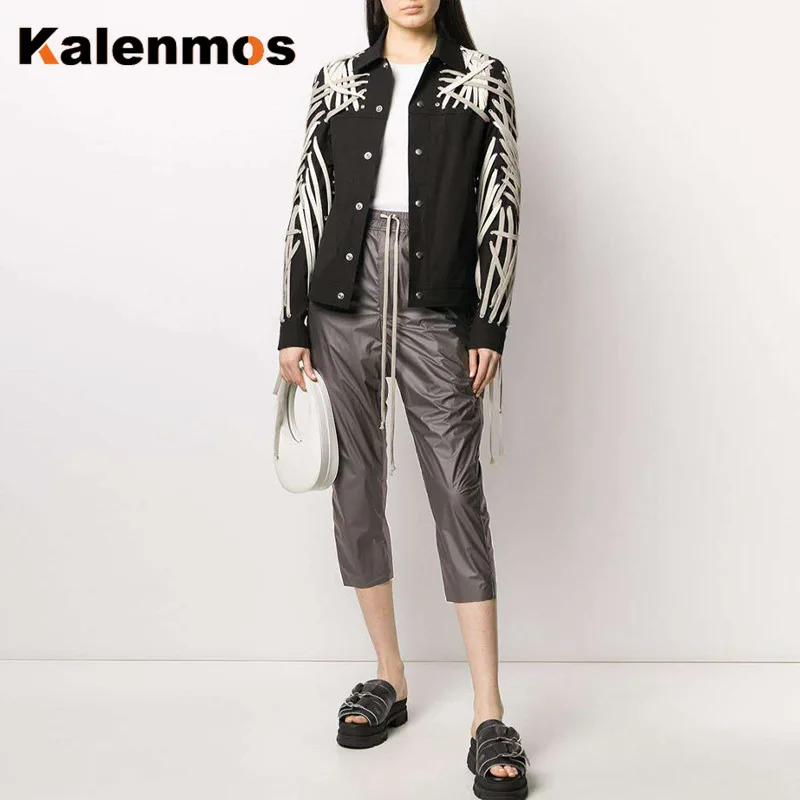 

Punk Lace Up Jacket Women Autumn Winter Cool Streetwear Biker Sexy Tassel Hip Pop Vintage Single Breasted Coats Gothic Jackets