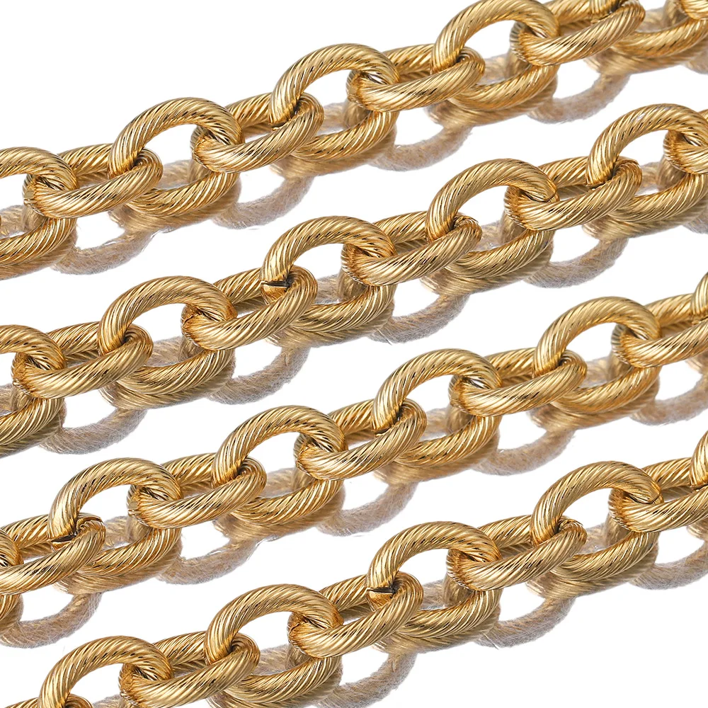 

1Meter Width12mm Gold Stainless Steel Big Cable Chain Chains for Diy Punk Rock Jewelry Making Supplies Luxury Craft Necklace