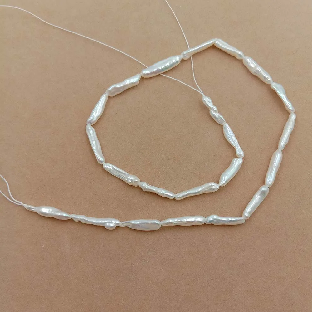 Бусины Из Жемчуга, бусины из жемчуга BIWA, натуральный пресноводный жемчуг с формой зубочистки-мини-жемчуг, Длина 15-25 мм