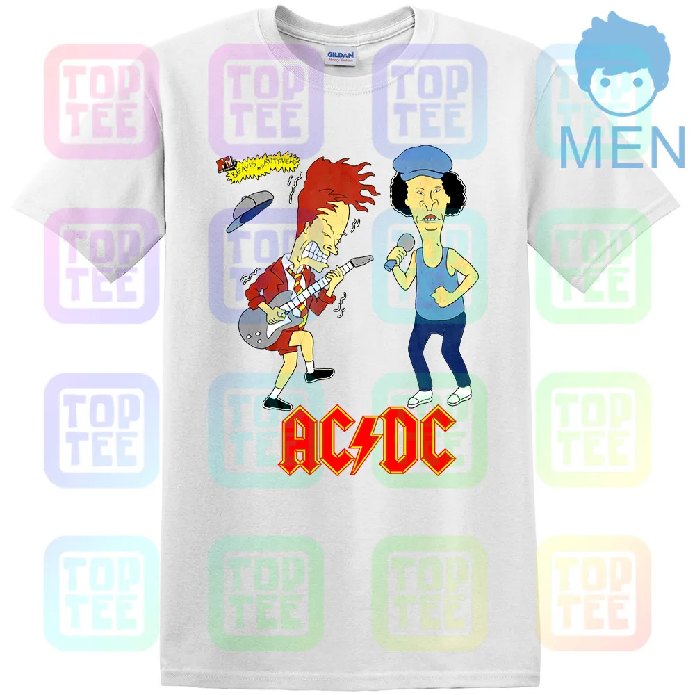 MEN-WHITE Ограниченная серия! 1996 AC/DC Beavis and Butthead футболка тяжелый хлопок США размер - Цвет: MEN-WHITE