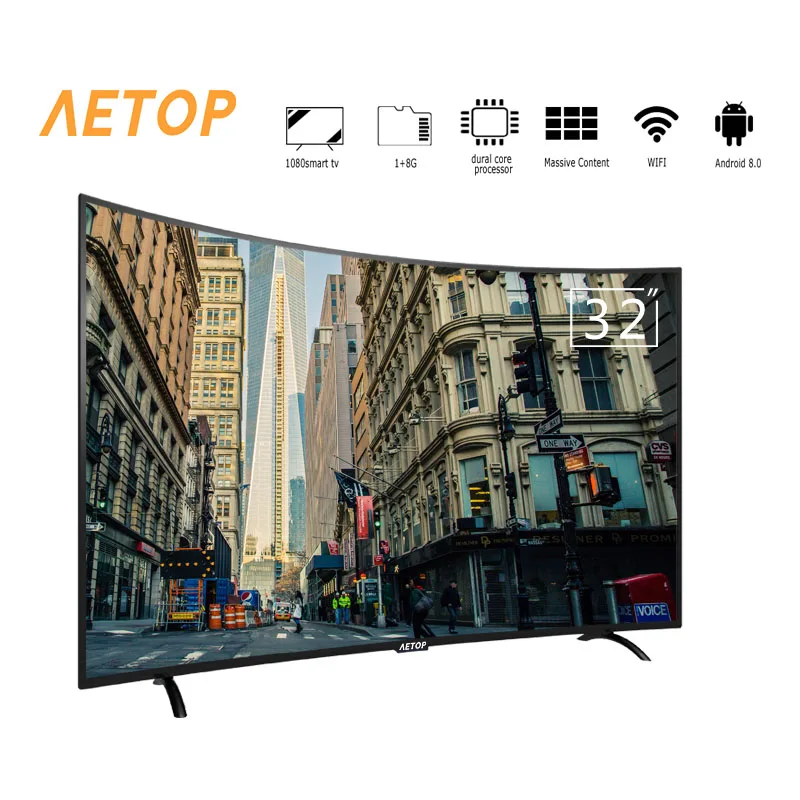 Бесплатная доставка-матричный телевизор 32 дюйма android 2k smart tv curve плоский экран |