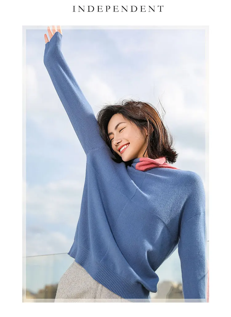 100% Pure Goat Cashmere Knitted Sweater Women High Quality Turtleneck Pullover Female Winter Fashion Clothes Girls Tops | Женская одежда