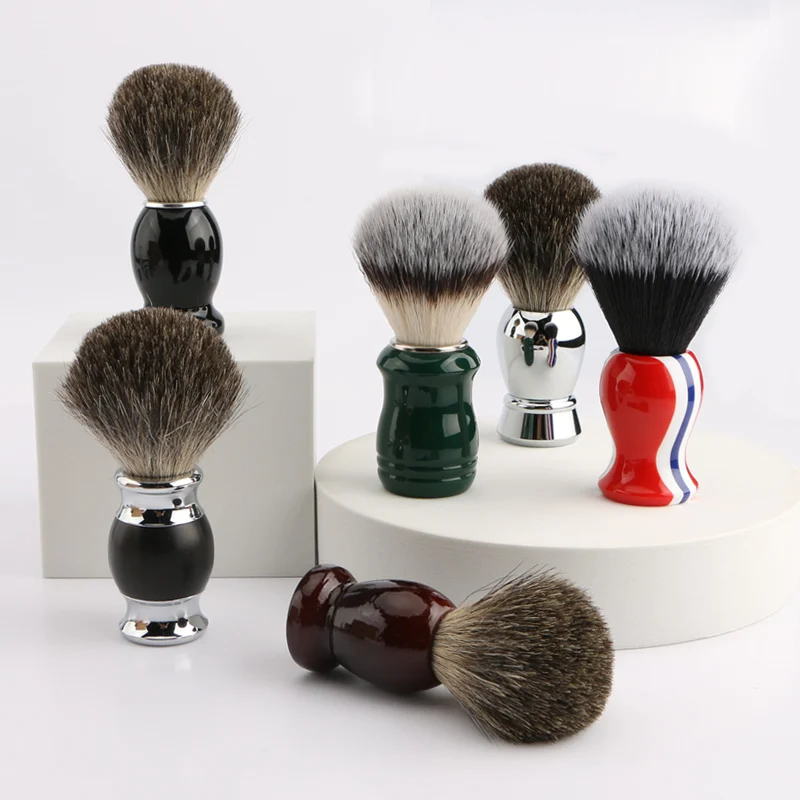 

100% Pure Badger Shaving Brush Ebony + Metal Handle Used With Safety Razor Engineered For The Best Shave of Your Life