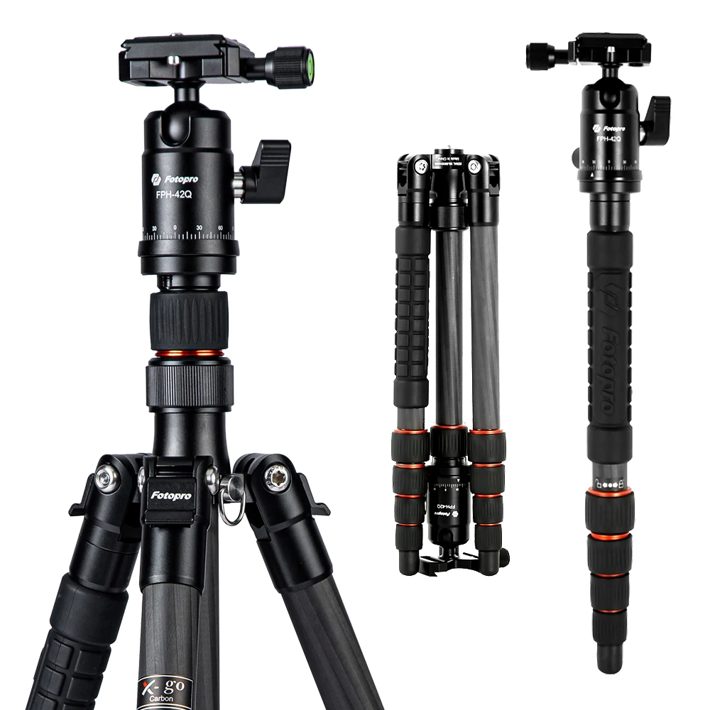 

Fotopro professional Carbon Fiber Lightweight Portable Camera Tripod Stand Monopod+360 Degree Ball Head+Bubble Level For Canon