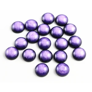 Новая мода 40 шт 12 мм фиолетовый цвет Стильный Матовый Стиль плоский задник из смолы кабошоны Cameo-V5-10