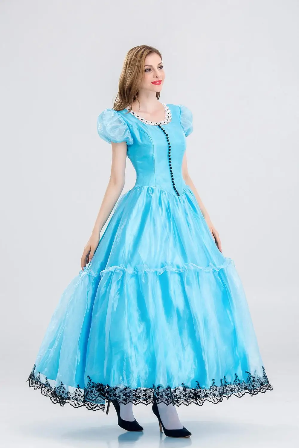 2019 новые модные платья женские светло голубые Alice сказочные сексуальные до