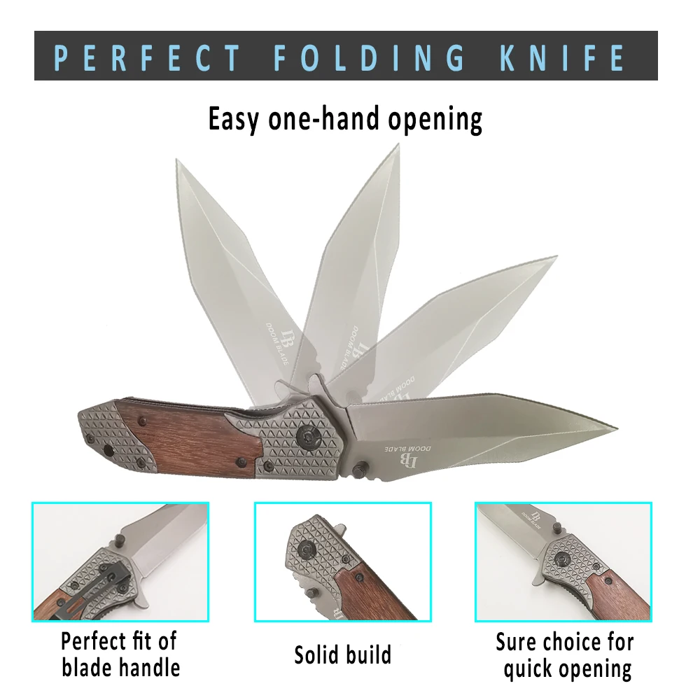 Открытый складной нож со стальной ручкой портативный для кемпинга ножи