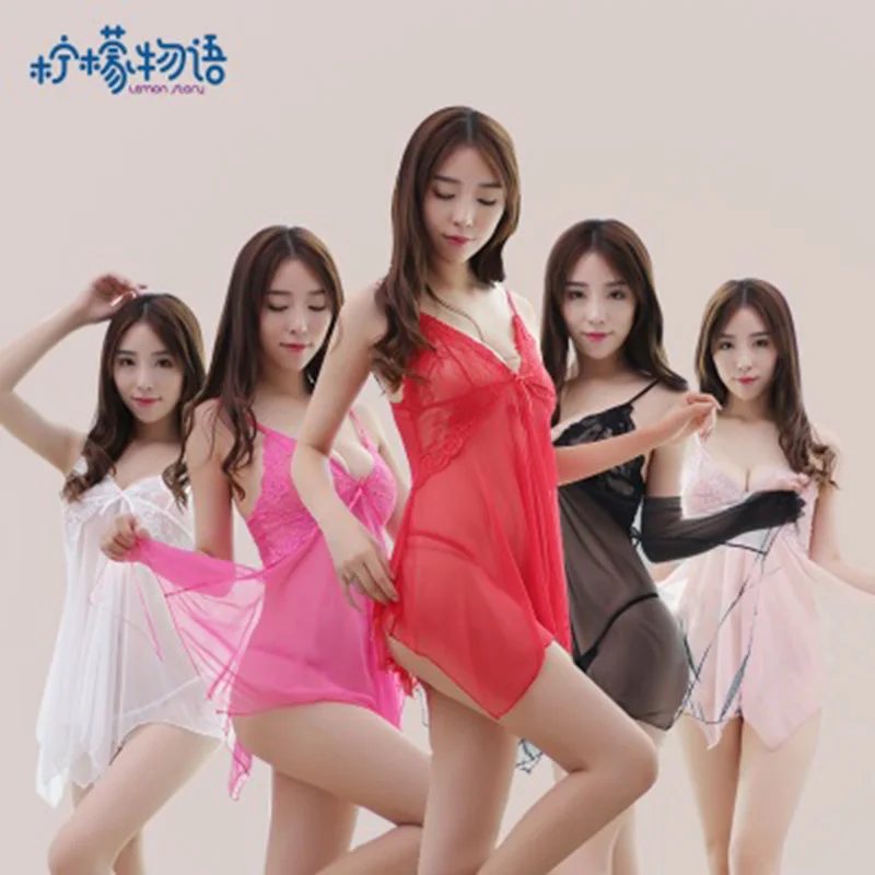 Эротическая одежда Для женщин кружевная ночная сорочка с v-образным вырезом