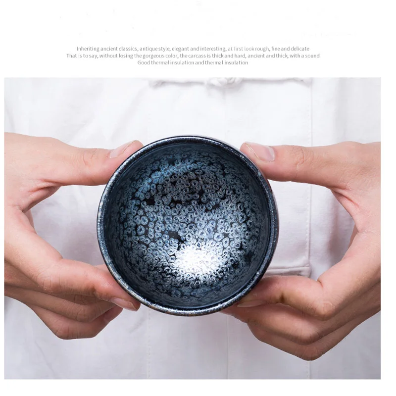 

Jianzhan Chinese Tenmokus Cup Japanese Style Matcha Tea Bowl China Pottery Kungfu Teacup Porcelain Skye Eye Glaze