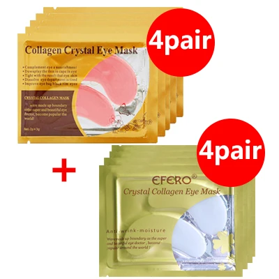 8pair EFERO 24K Золотая маска, коллагеновая маска для глаз, против старения, против морщин, против темных кругов, патчи для глаз, маска для лица, уход за кожей, Подушечка Для Глаз - Цвет: 8pair