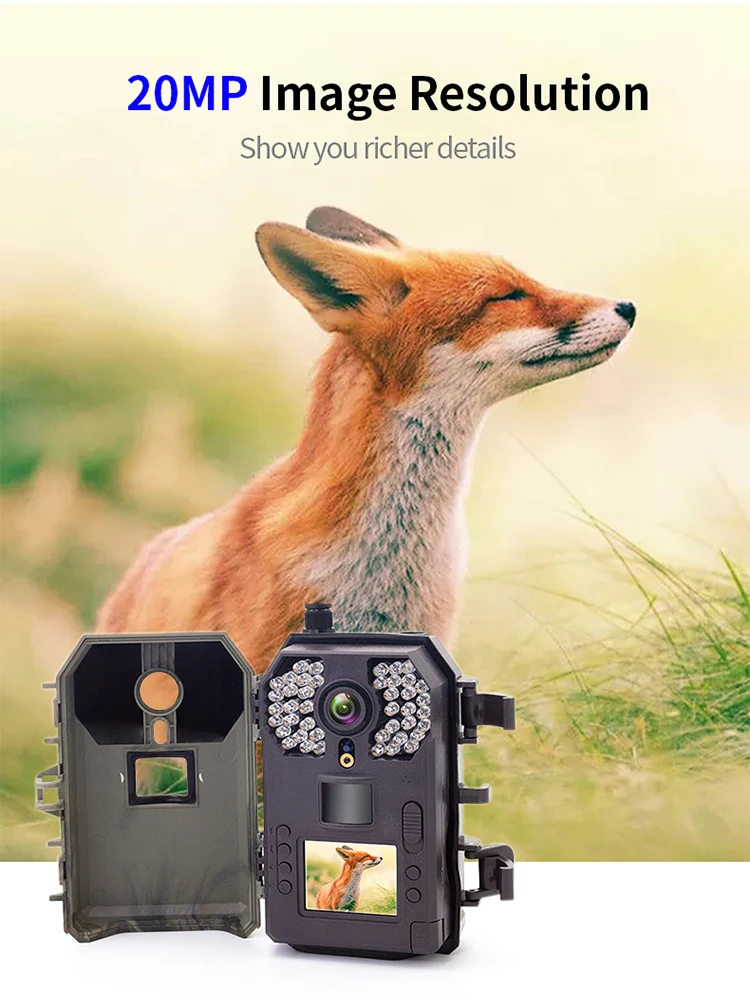 

HH752 HD Trail Cameras 1080P IP66 3G Infrared Surveillance 0.5s Trigger Time Video Hunting Camera for Wildlife Monitoring Camera