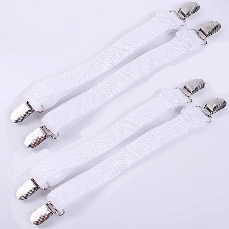 White 4Pcs 4 шт красочные эластичные для простыни зажимы 35 см до 100 см растягивающийся матрас крышка Угловой Держатель крепежные ремни Захваты наборы крюков - Цвет: White 4Pcs