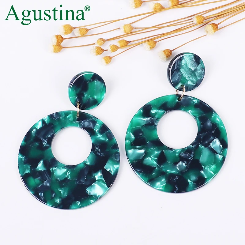 Серьги для женщин, акриловые, Boho, ацетат, висячие серьги, модные, большие, богемные, аксессуары, геометрические, Роскошные, трендовые, для лица