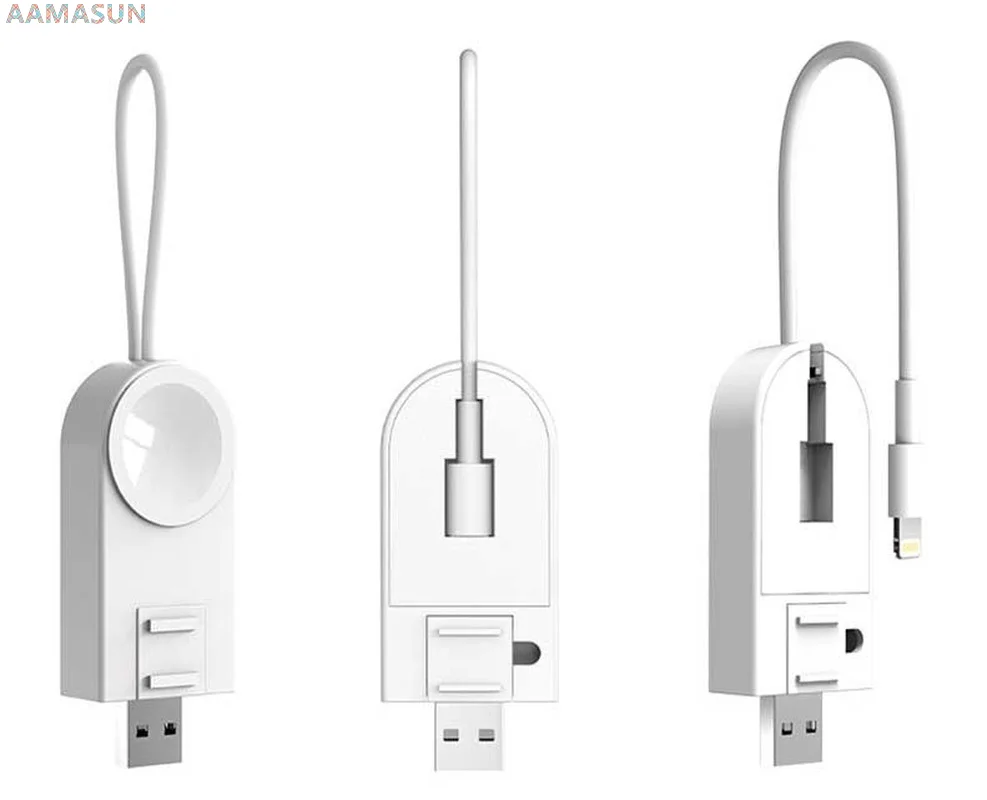 

Беспроводное зарядное устройство, портативное магнитное USB-устройство для Apple iWatch Series 5 4 3 2 1 iPhone X 8 11 Plus, USB-кабель, зарядное устройство для тел...