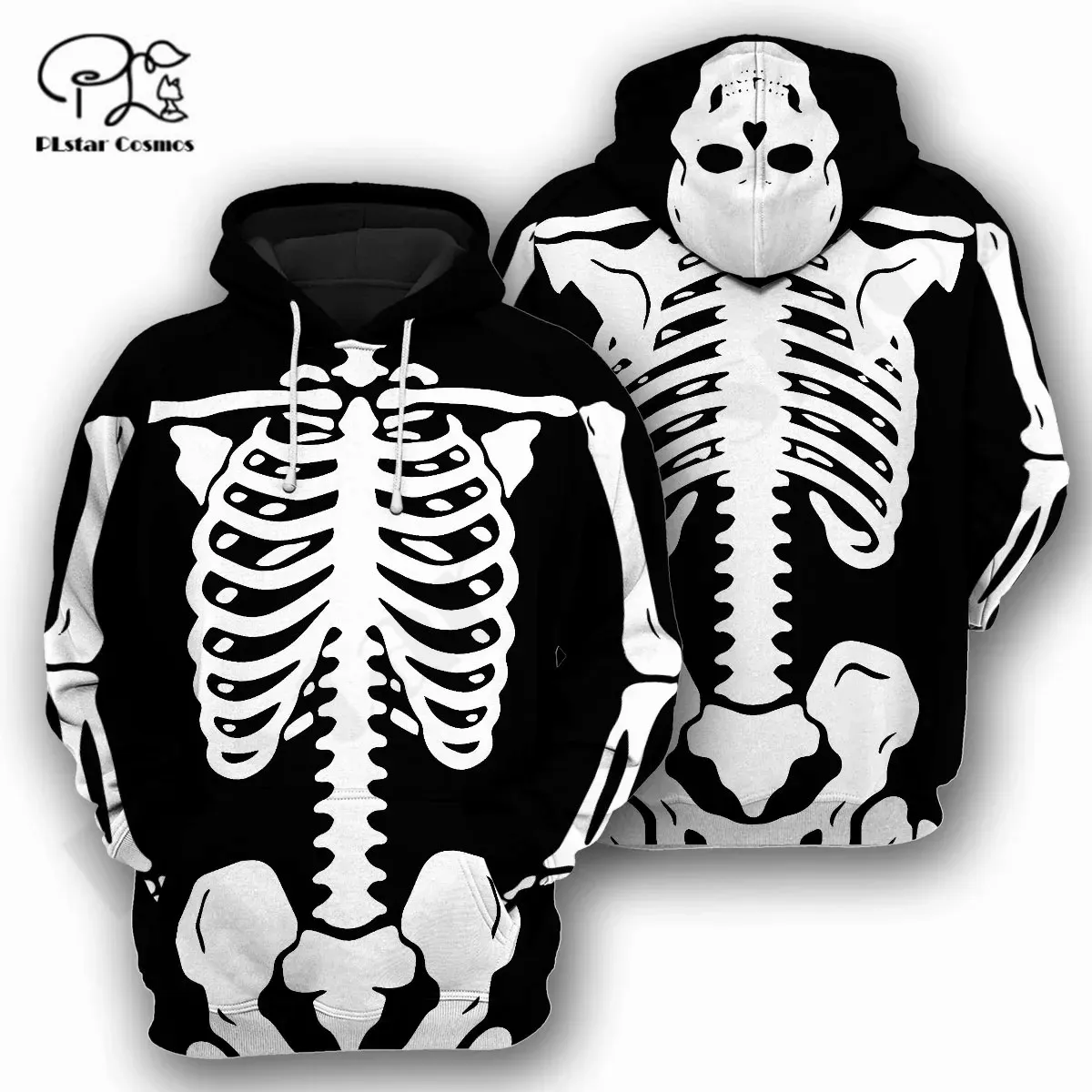 

PLstar Cosmos Newest Halloween Skeleton Art Hoodies 3D printed Premium Unique Harajuku Streetwear Unisex Hoodie/SweatshirtZip 1