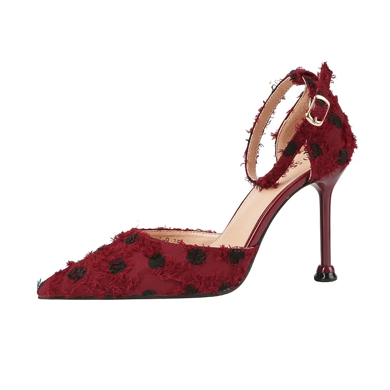 2019 женские летние босоножки на высоком каблуке 9 5 см цвет бордовый белый розовый