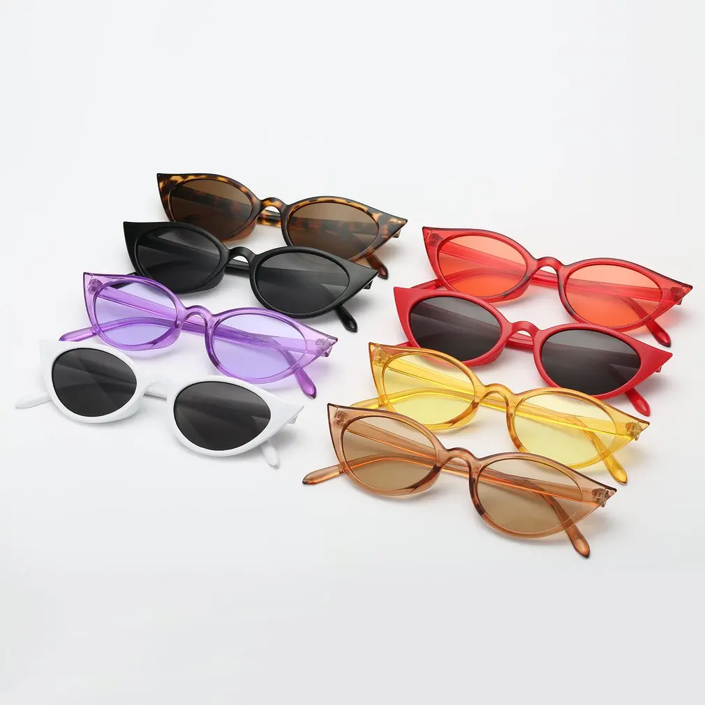 Маленькая оправа ретро солнцезащитные очки для женщин Кошачий глаз Uv400 женские s