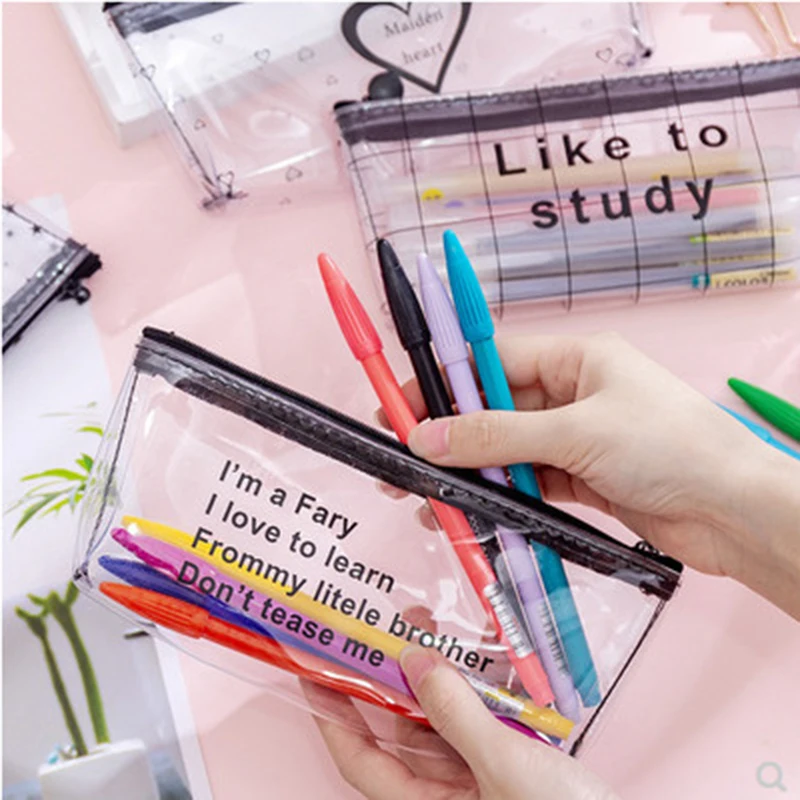 

Makeup Bag Creative Pencil Case Stationery Bag Cosmetic Brush Bag Cosmetic Bag Letter Printing Octagonal