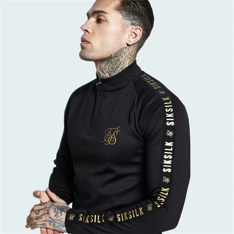 Сик шелка Испания рубашки Для мужчин SikSilk футболка с длинным рукавом для осень