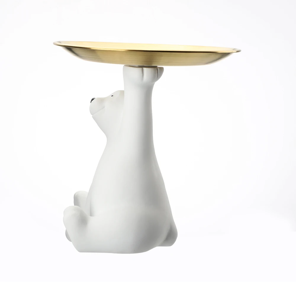 Поднос для хранения ключей фигурки медведя украшение дома из смолы креативные