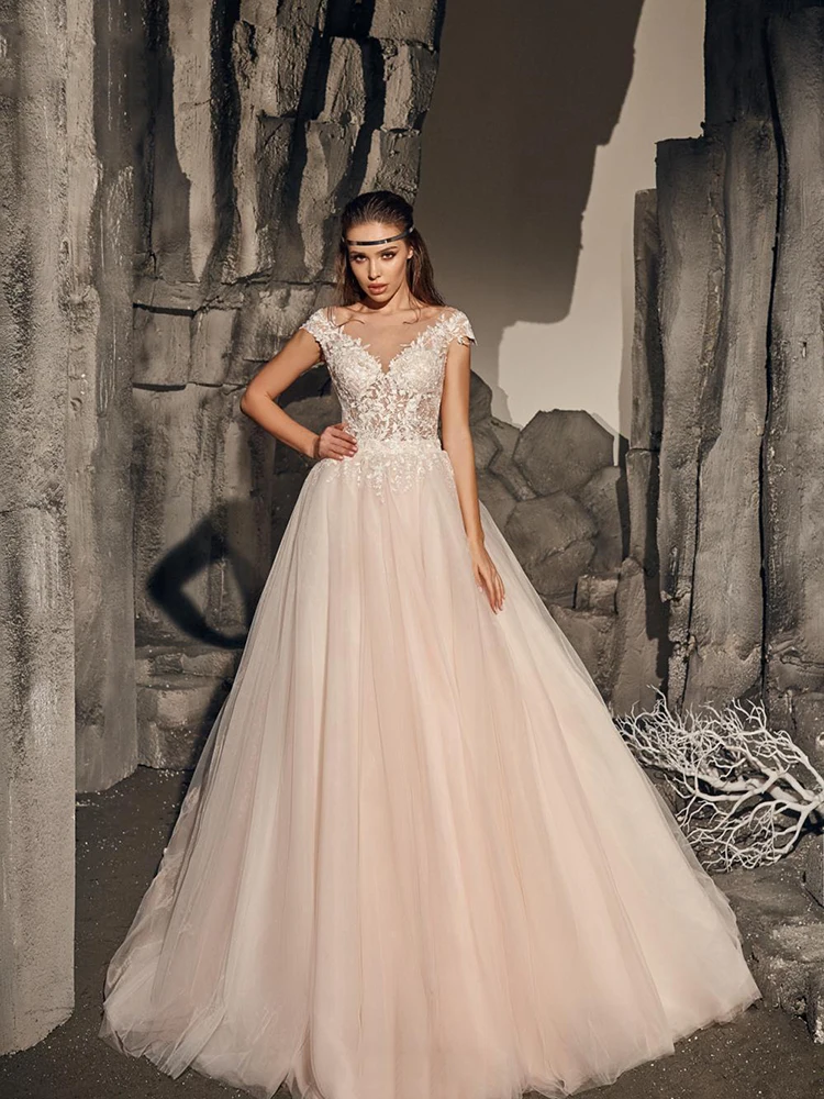 

MNGRL New Simple Wedding Dress Backless Sleeveless Design Chiffon Lace Bride Dresses Princess Dress Plus Size Tailor-made