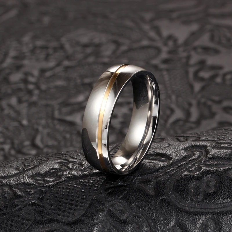 

Stainless Steel Ring Surprised Gift AAA+ CZ Stone Jewelry Never Fade Promise Ring New Fashion Wedding Rings for Couples