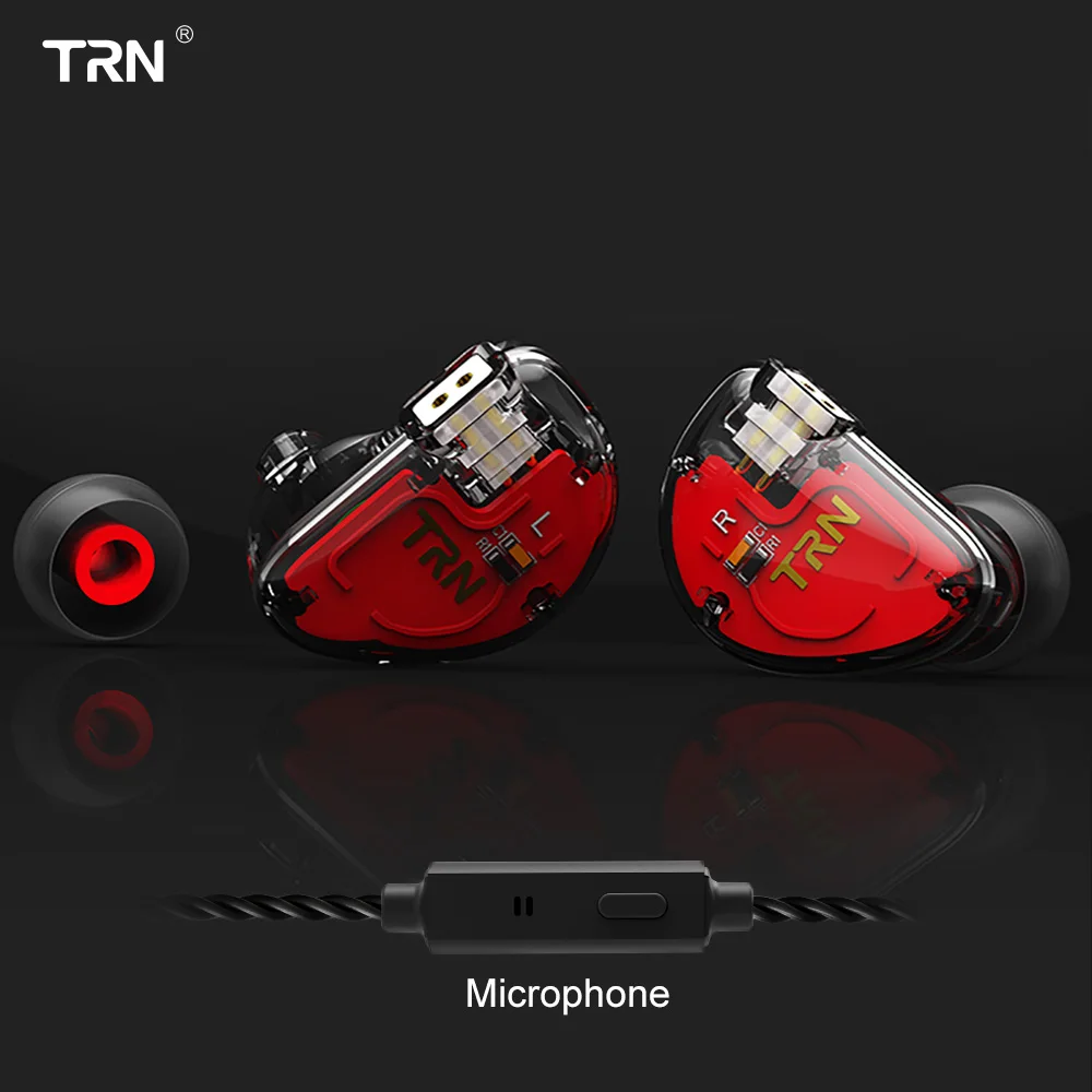 Black with Mic Оригинальные TRN V30 наушники 2BA+ 1DD тройные гибридные драйверы бас-вкладыши съемный кабель HIFI монитор наушники с 2PIN 0,75 мм - Цвет: Black with Mic
